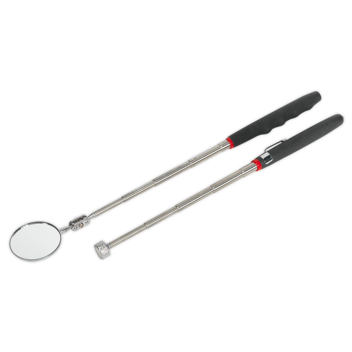 2pc Telescopic Magnetic Pick-Up Tool & Inspection Mirror Set