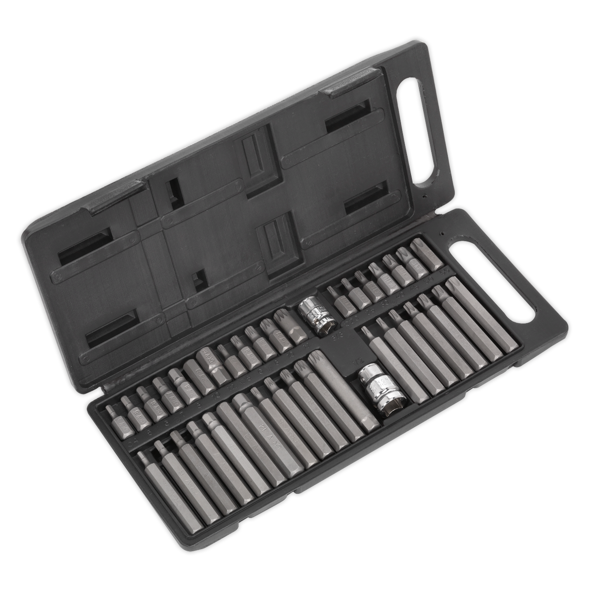 40pc 3/8" & 1/2"Sq Drive TRX-Star*/Hex/Spline Bit Set