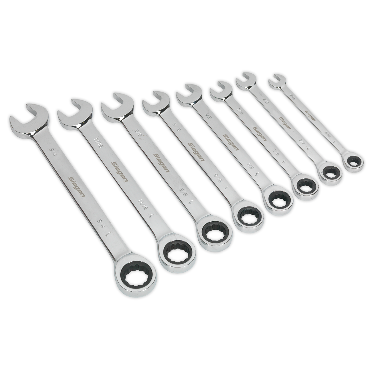 8pc Combination Ratchet Spanner Set - Imperial
