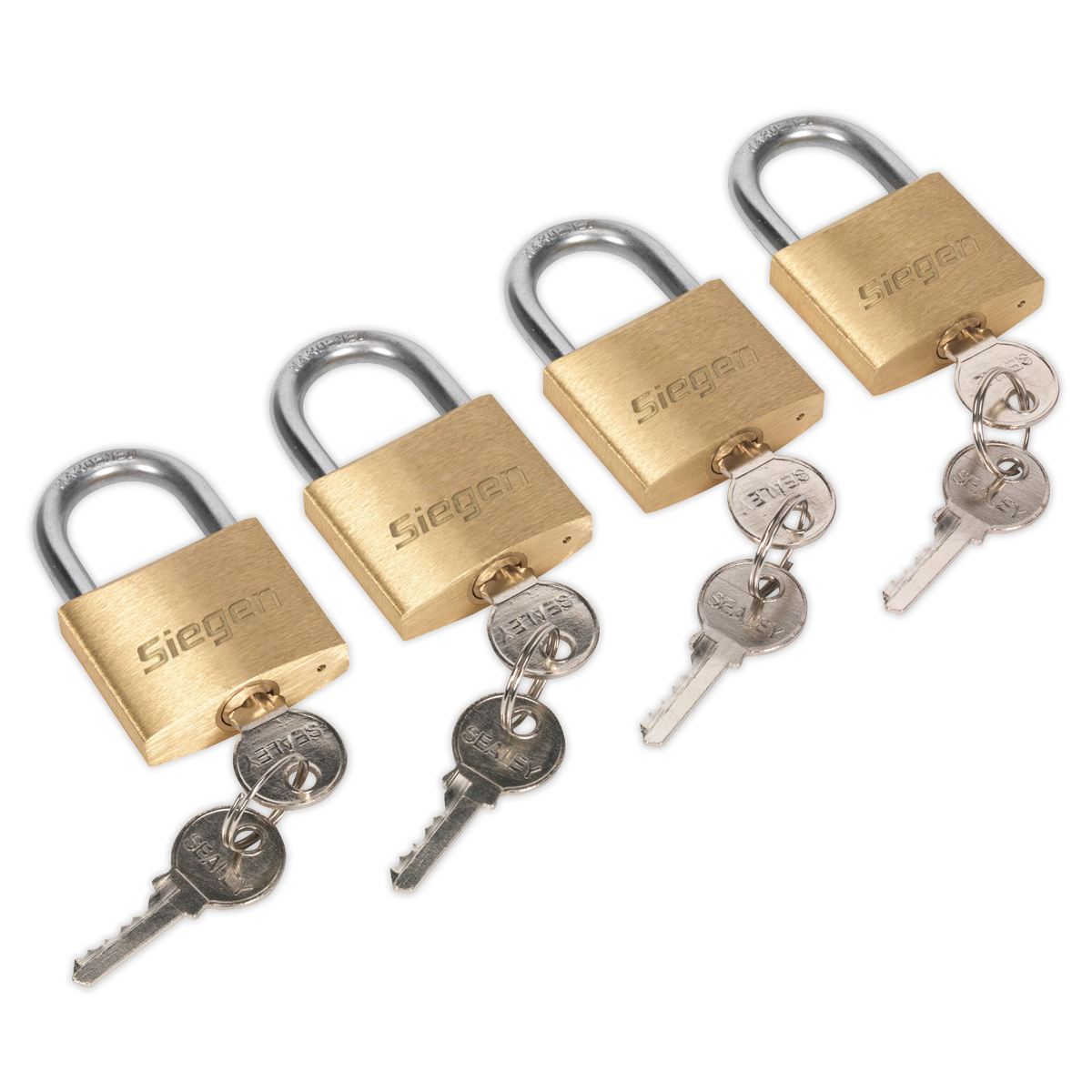 Brass Body Padlock with Brass Cylinder Keyed Alike - Pack of 4