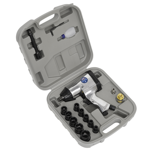 1/2"Sq Drive Air Impact Wrench Kit with Sockets