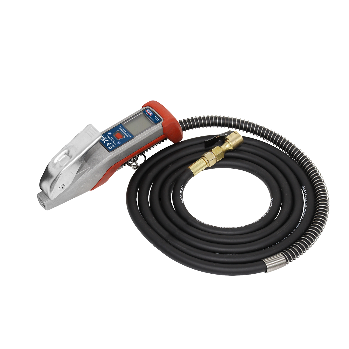 Digital Tyre Inflator with 2.7m Hose & Clip-On Connector