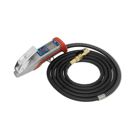 Digital Tyre Inflator with 2.7m Hose & Clip-On Connector