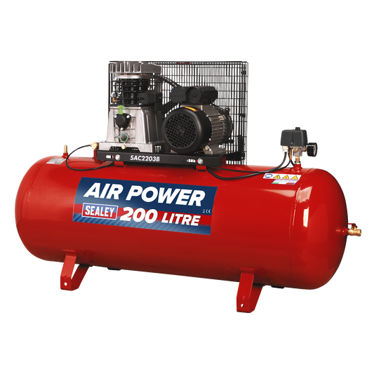 200L Belt Drive Air Compressor 3hp with Cast Cylinders