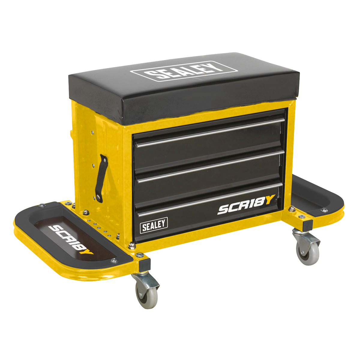 Mechanic's Utility Seat & Toolbox - Yellow