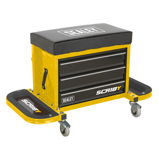 Mechanic's Utility Seat & Toolbox - Yellow