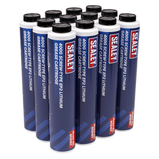 400g Screw-Type EP2 Lithium Grease Cartridge - Pack of 12