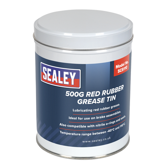 500g Red Rubber Grease Tin