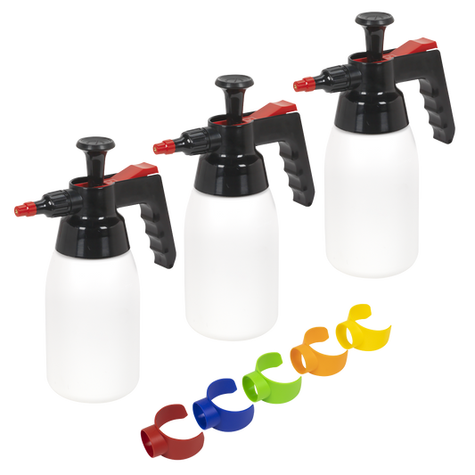 1L Premium Pressure Solvent Sprayers & Colour-Coded Caps Combo