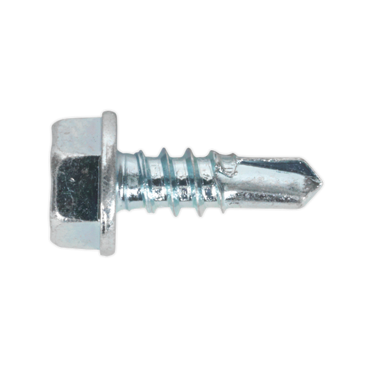 4.2 x 13mm Zinc Plated Self-Drilling Hex Head Screw - Pack of 100