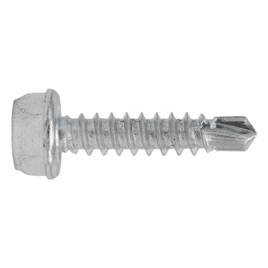 4.2 x 19mm Zinc Plated Self-Drilling Hex Head Screw - Pack of 100