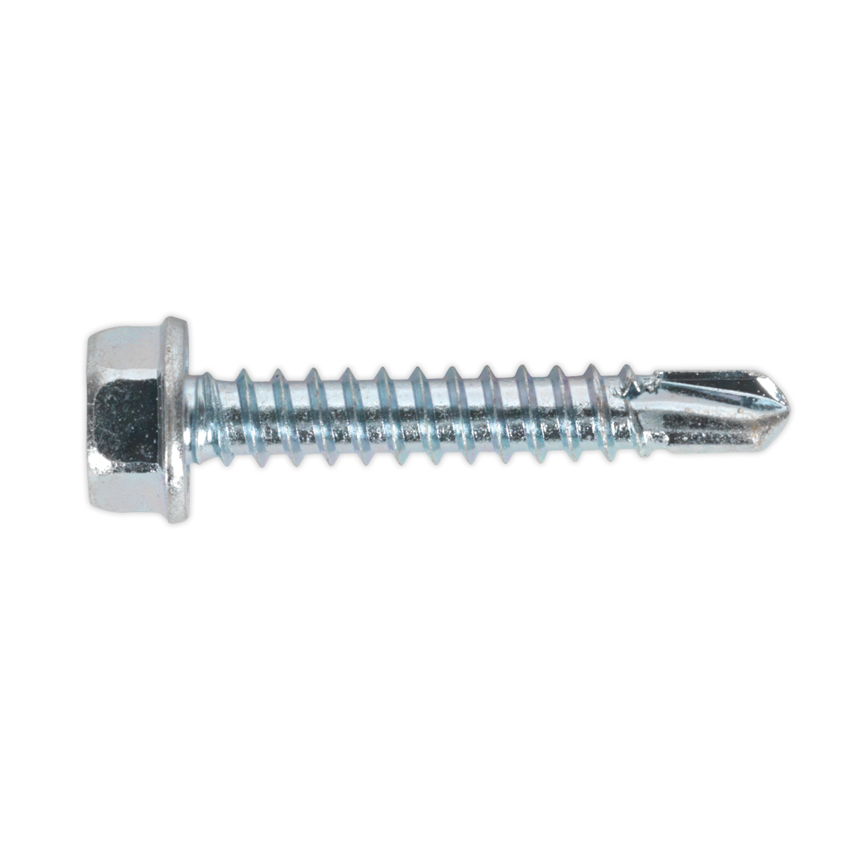 4.2 x 25mm Zinc Plated Self-Drilling Hex Head Screw - Pack of 100