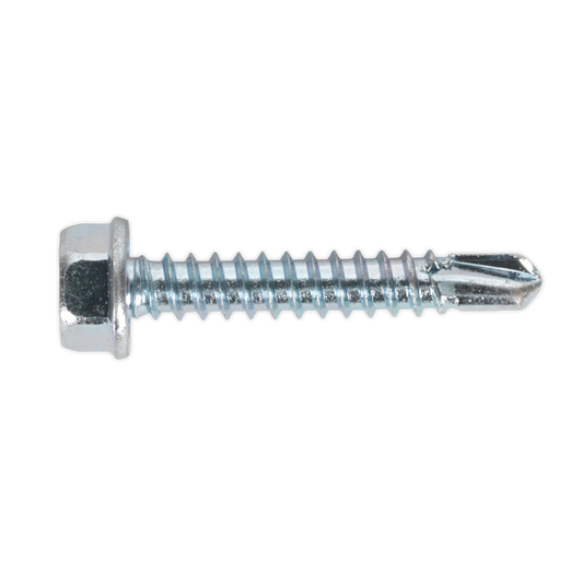 4.2 x 25mm Zinc Plated Self-Drilling Hex Head Screw - Pack of 100