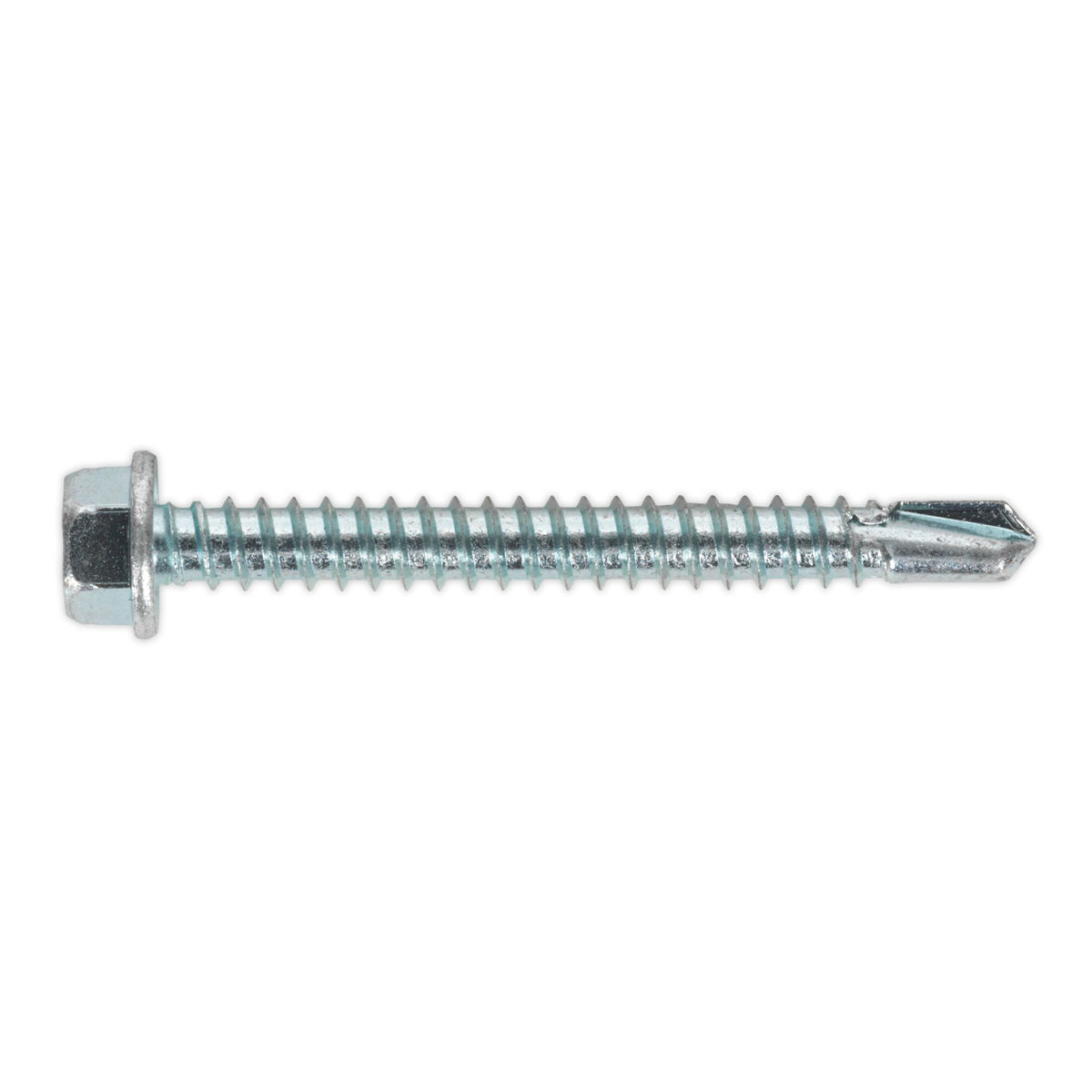 5.5 x 50mm Zinc Plated Self-Drilling Hex Head Screw - Pack of 100