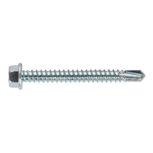 5.5 x 50mm Zinc Plated Self-Drilling Hex Head Screw - Pack of 100