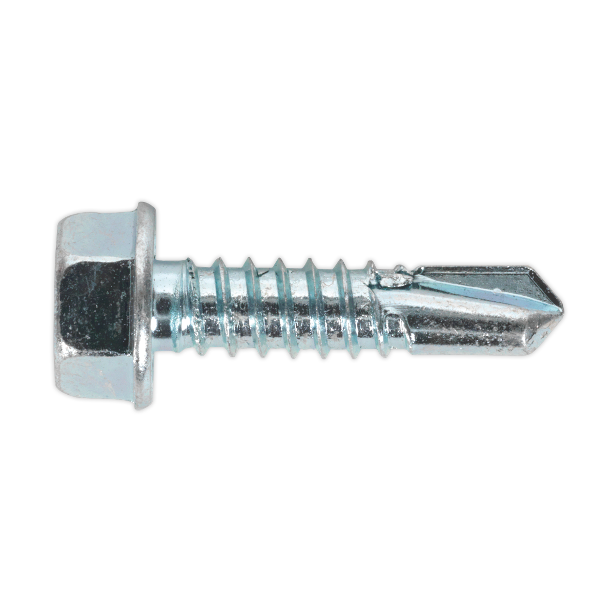 6.3 x 25mm Zinc Plated Self-Drilling Hex Head Screw - Pack of 100