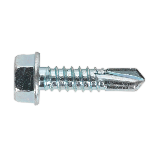 6.3 x 25mm Zinc Plated Self-Drilling Hex Head Screw - Pack of 100