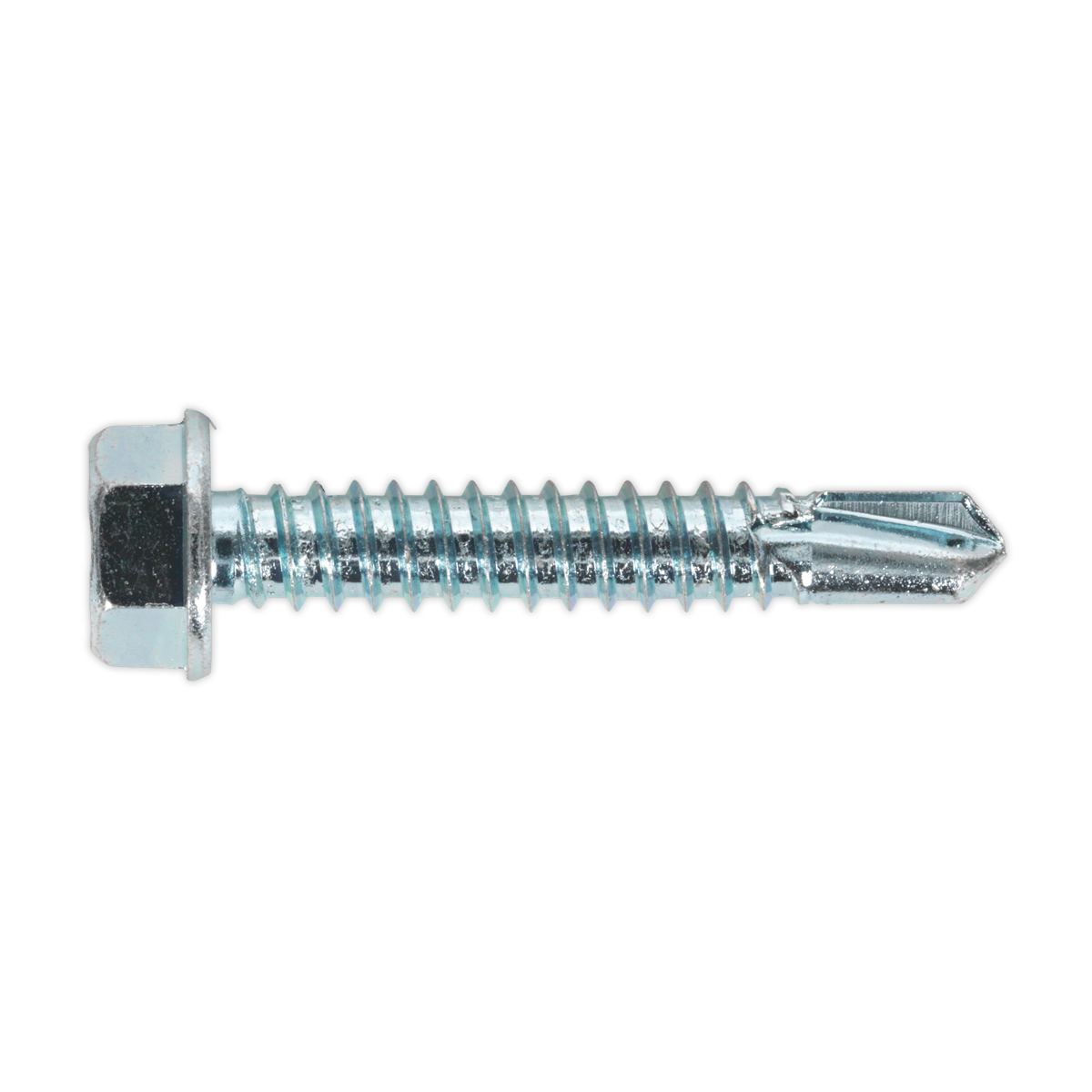 6.3 x 38mm Zinc Plated Self-Drilling Hex Head Screw - Pack of 100