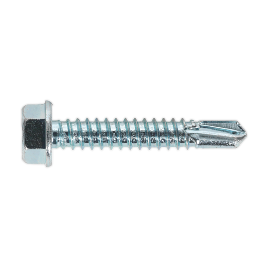 6.3 x 38mm Zinc Plated Self-Drilling Hex Head Screw - Pack of 100