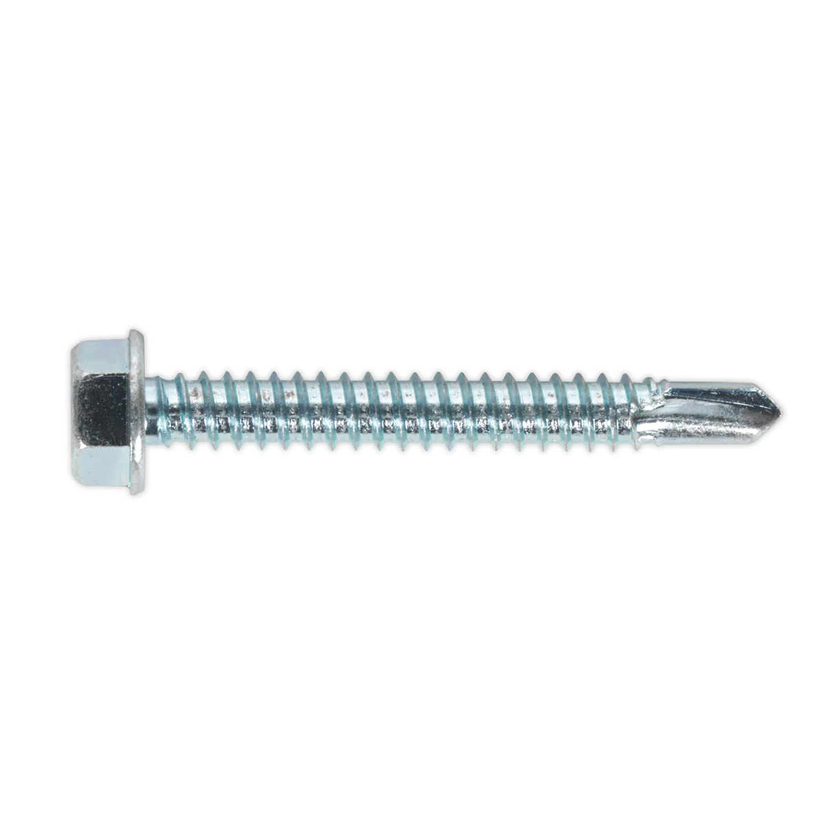 6.3 x 50mm Zinc Plated Self-Drilling Hex Head Screw - Pack of 100