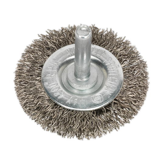 Ø50mm Flat Wire Brush Ø6mm Shaft