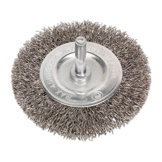 Ø75mm Flat Wire Brush 6mm Shaft