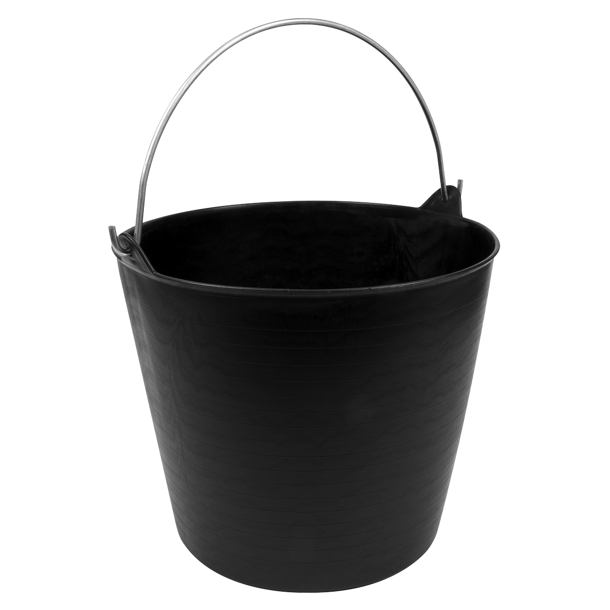 26L Heavy-Duty Flexi Tub with Metal Handle - Black