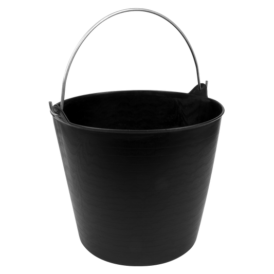 26L Heavy-Duty Flexi Tub with Metal Handle - Black