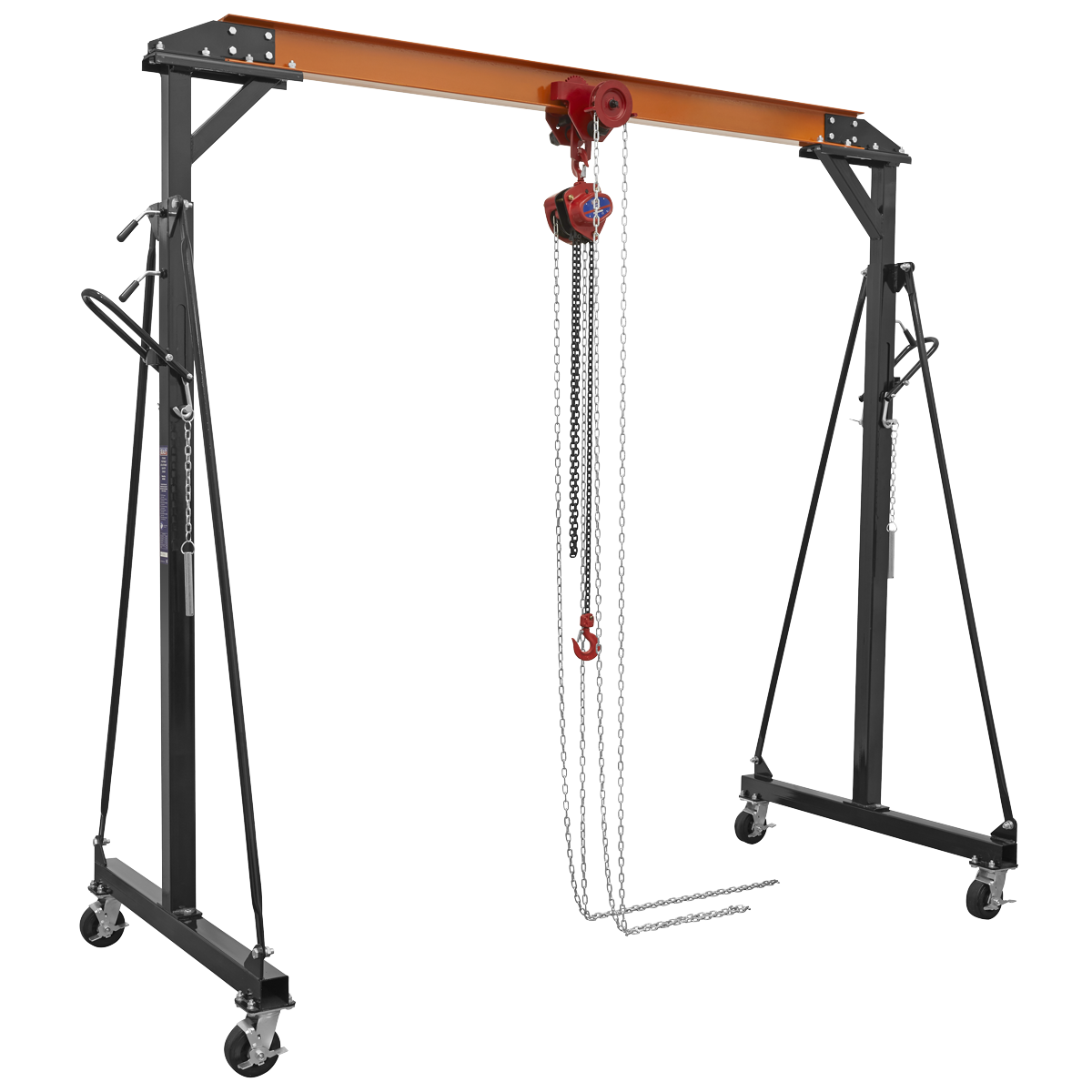 Portable Gantry Crane Adjustable 1 Tonne with Geared Trolley Combo