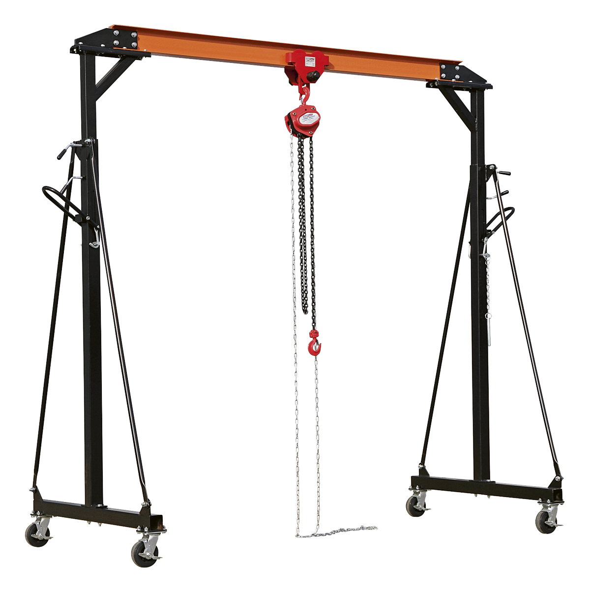 1 Tonne Adjustable Portable Lifting Gantry Crane & Hoist Combo