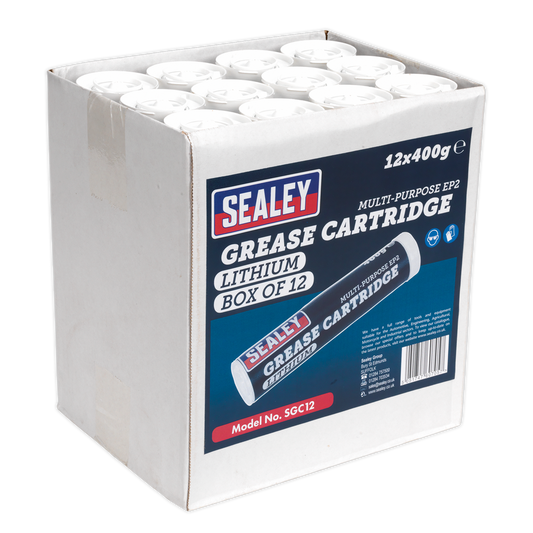 400g EP2 Lithium Grease Cartridge - Pack of 12