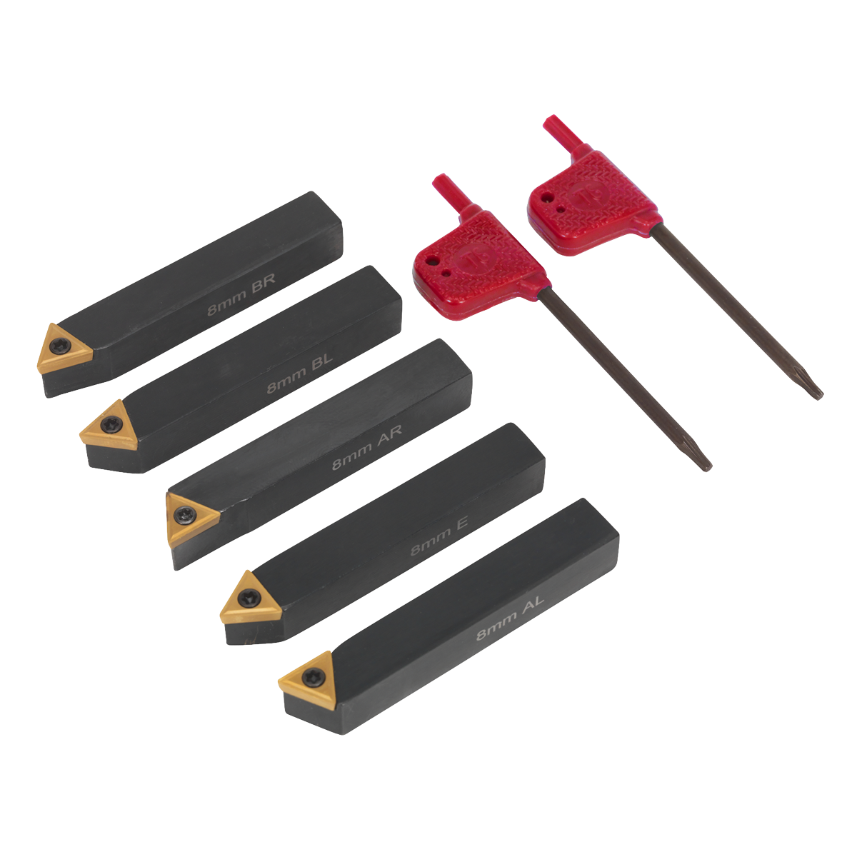 5pc 8mm Indexable Lathe Turning Tool Set