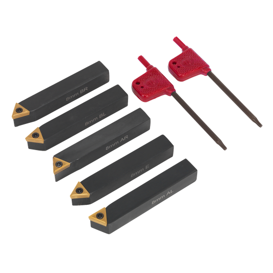 5pc 8mm Indexable Lathe Turning Tool Set