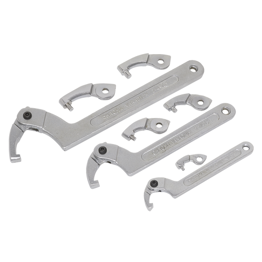 11pc Adjustable C-Spanner - Hook & Pin Wrench Set