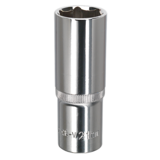 21mm 1/2"Sq Drive Fully Polished Deep WallDrive® Socket