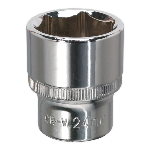 24mm 1/2"Sq Drive Fully Polished WallDrive® Socket