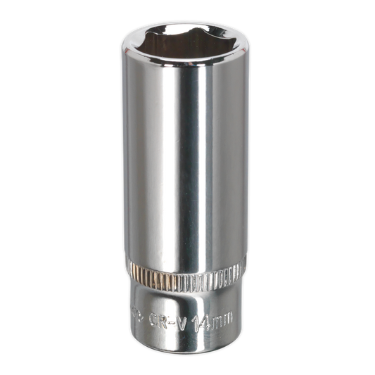 14mm 1/4"Sq Drive Fully Polished Deep WallDrive® Socket