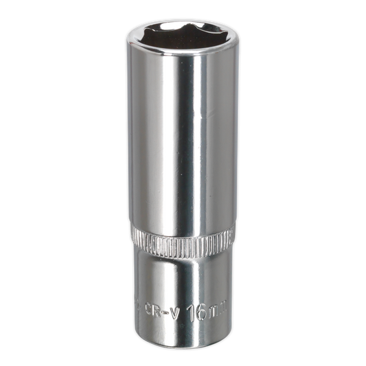 16mm 3/8"Sq Drive Fully Polished Deep WallDrive® Socket