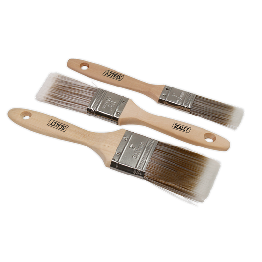 3pc Wooden Handle Paint Brush Set