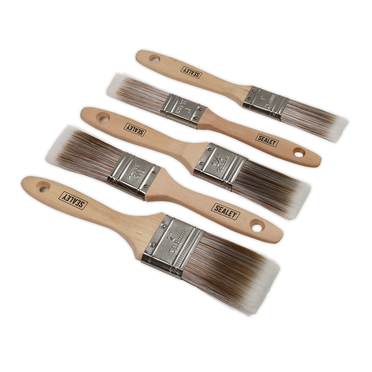 5pc Wooden Handle Paint Brush Set