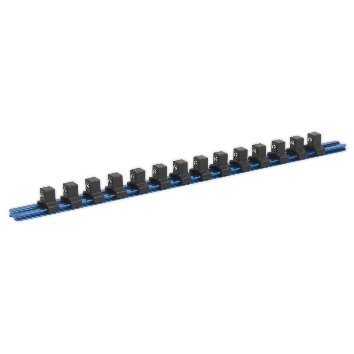 1/2"Sq Drive Aluminium Socket Retaining Rail with 14 Clips