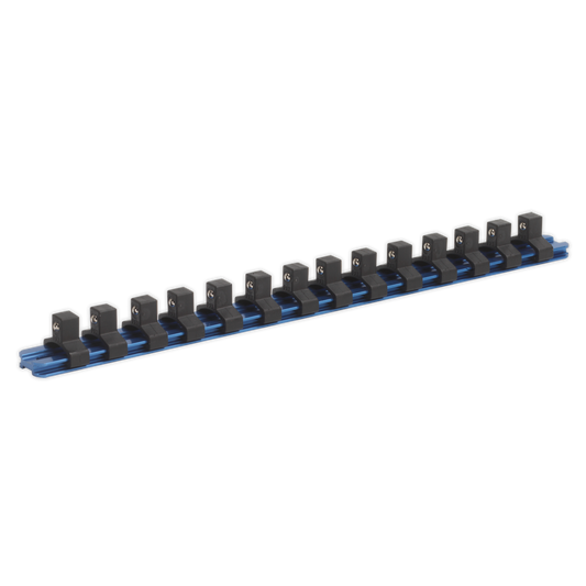 3/8"Sq Drive Aluminium Socket Retaining Rail with 14 Clips