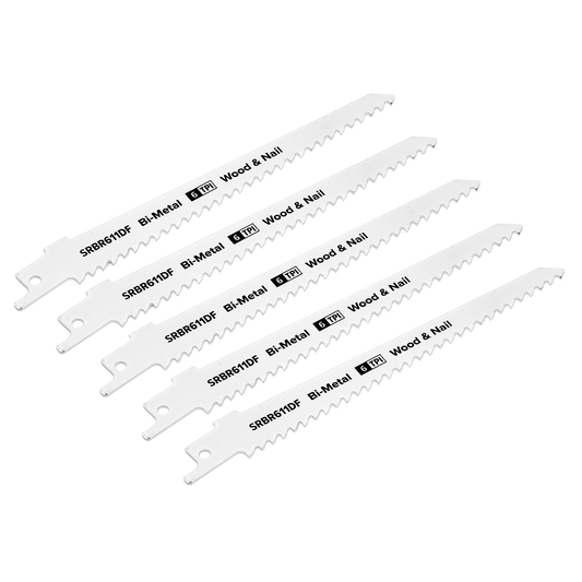 150mm 6tpi Reciprocating Saw Blade Wood & Nail - Pack of 5