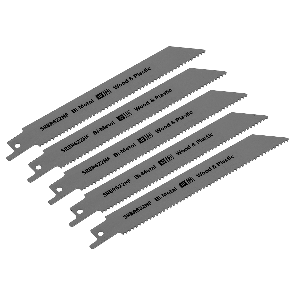 150mm 10tpi Reciprocating Saw Blade Wood & Plastics - Pack of 5