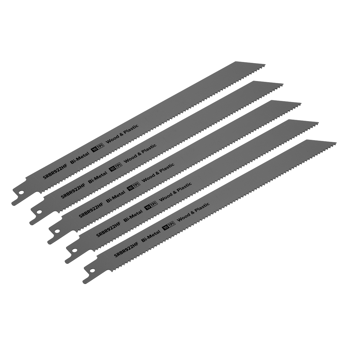 230mm 10tpi Reciprocating Saw Blade Wood & Plastics - Pack of 5