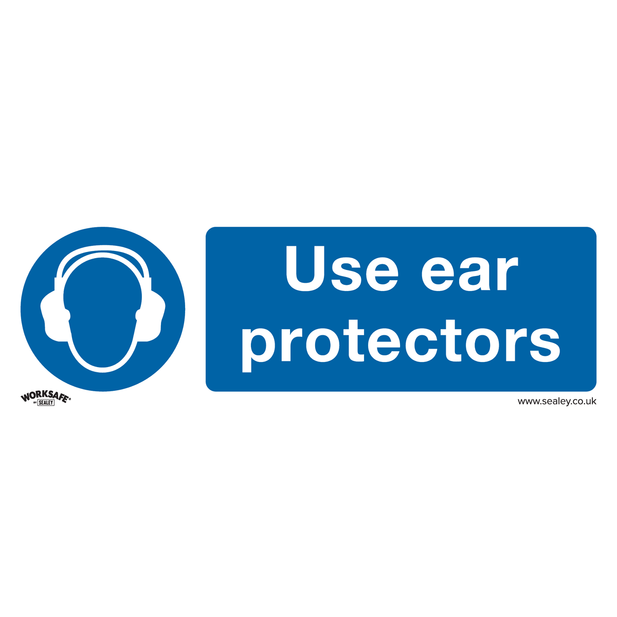 Use Ear Protectors - Mandatory Safety Sign - Self-Adhesive Vinyl - Pack of 10