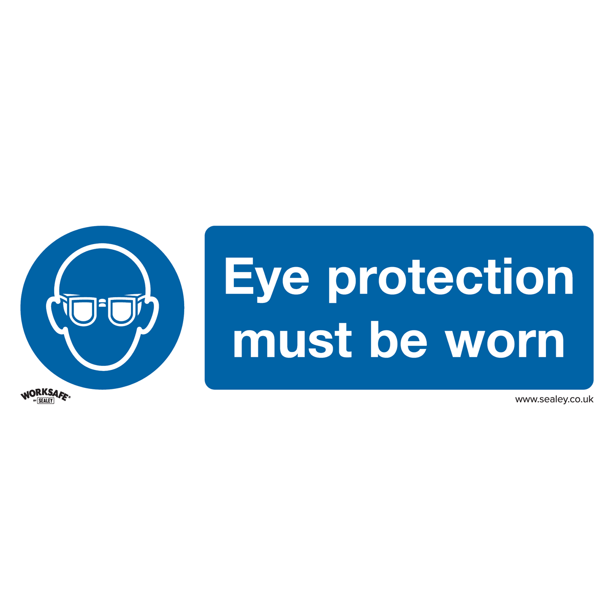 Eye Protection Must Be Worn - Mandatory Safety Sign - Rigid Plastic - Pack of 10