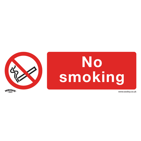 No Smoking - Prohibition Safety Sign - Rigid Plastic - Pack of 10