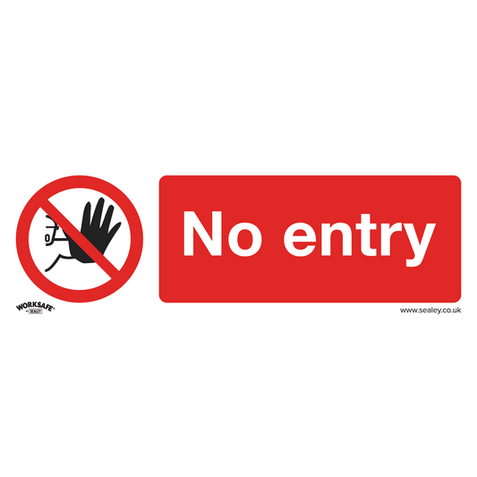 No Entry - Prohibition Safety Sign - Rigid Plastic - Pack of 10