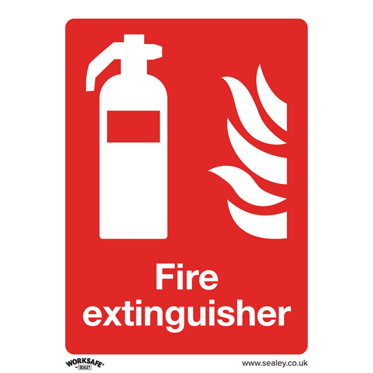 Fire Extinguisher - Prohibition Safety Sign - Self-Adhesive Vinyl